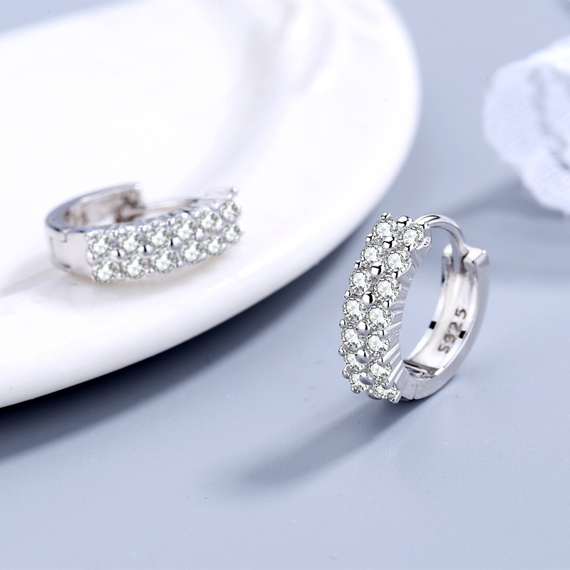 WE06 925 Stamp Silver color Stud Earrings for Women Jewelry All-match Trend Hollow water drop Earrings wedding Christmas Gifts