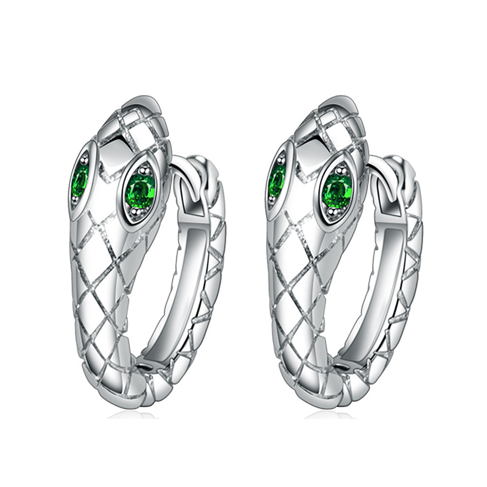 WE12 925 Stamp Silver color snake Stud Earrings for Women Jewelry All-match Trend Hollow water drop Earrings wedding Christmas Gifts