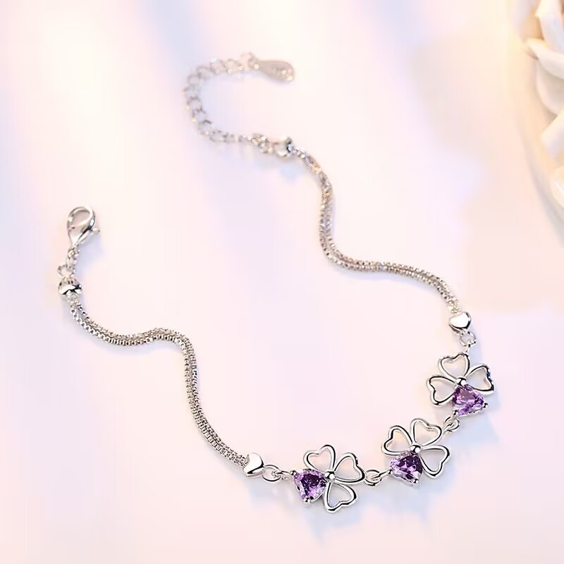 H011  Silver color star crystal Bracelets for women Classic Chain for man Wedding party Christmas Gifts fashion Jewelry 20CM 8inches