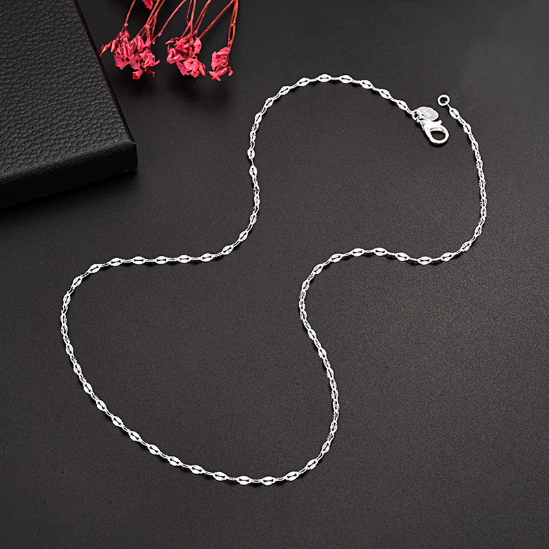 N008  925 LOGO 2MM flat chains Necklaces for Men Women Lady wedding party Jewelry Christmas gifts 45-75cm