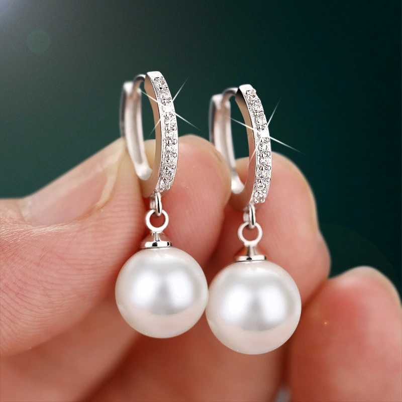 WE07 925 Stamp Silver color Stud Earrings for Women Jewelry All-match Trend Hollow water drop Earrings wedding Christmas Gifts