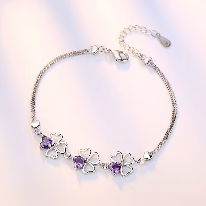 H011  Silver color star crystal Bracelets for women Classic Chain for man Wedding party Christmas Gifts fashion Jewelry 20CM 8inches