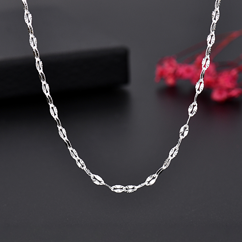 N008  925 LOGO 2MM flat chains Necklaces for Men Women Lady wedding party Jewelry Christmas gifts 45-75cm