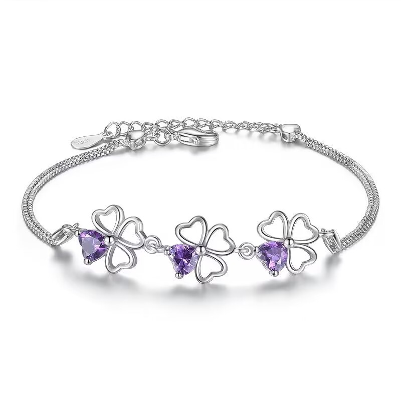 H011  Silver color star crystal Bracelets for women Classic Chain for man Wedding party Christmas Gifts fashion Jewelry 20CM 8inches