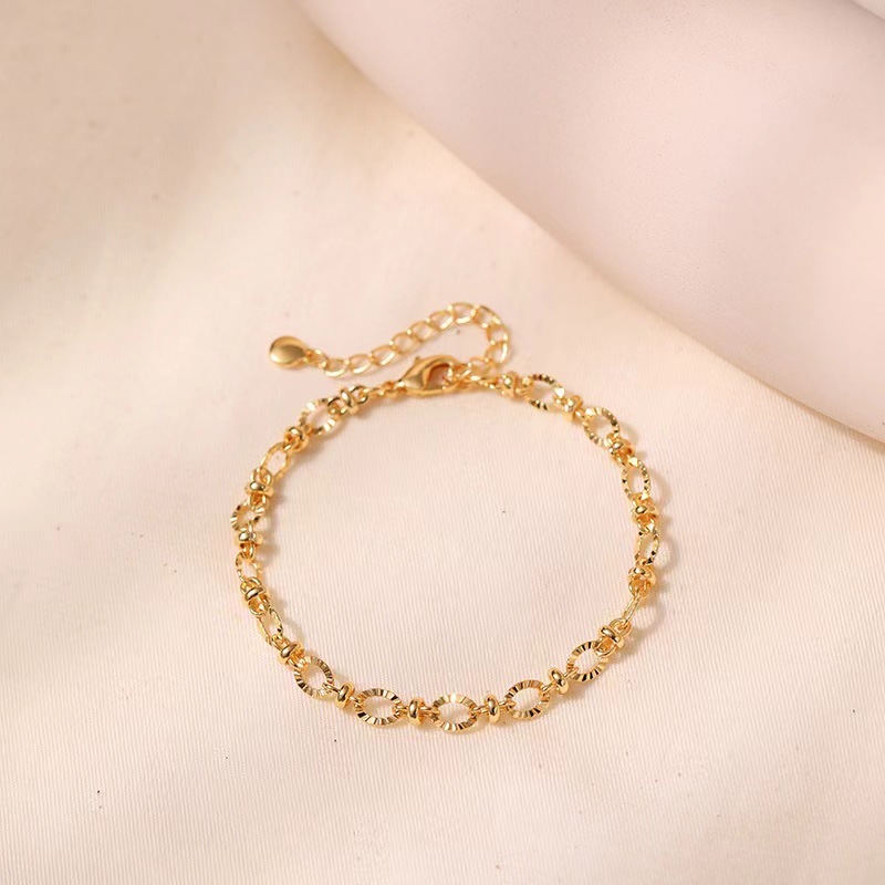 G04  18k  gold color for men women lady 18+4cm chain bracelet  chain  Top Quality Does not fade, This is not logo ,not stamped
