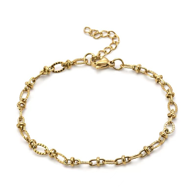 G04  18k  gold color for men women lady 18+4cm chain bracelet  chain  Top Quality Does not fade, This is not logo ,not stamped