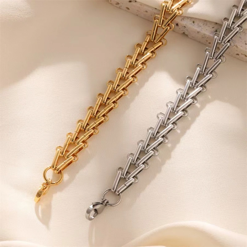 G01  18k  gold color for men women lady 18+4cm chain bracelet  chain  Top Quality Does not fade, This is not logo ,not stamped