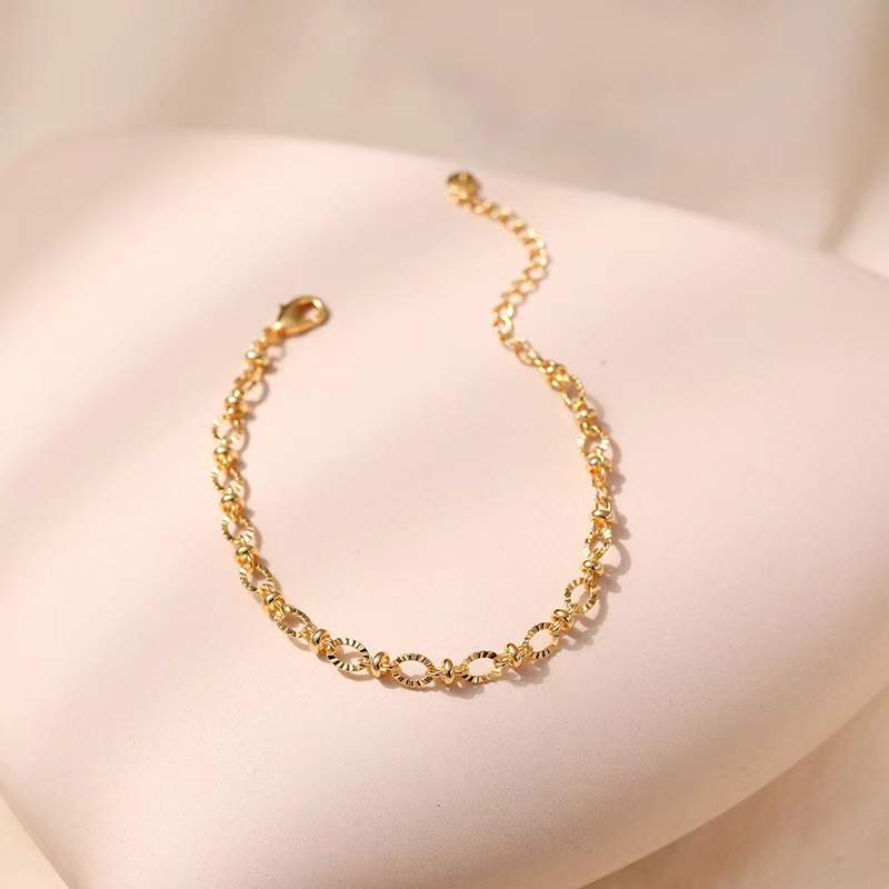 G04  18k  gold color for men women lady 18+4cm chain bracelet  chain  Top Quality Does not fade, This is not logo ,not stamped