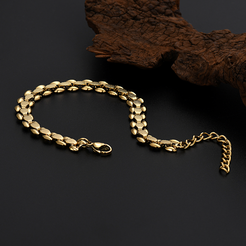 G09  18k  gold color for men women lady 18+4cm chain bracelet  chain  Top Quality Does not fade,   This is not logo , not stamped