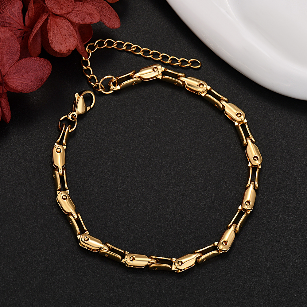 G07  18k  gold color for men women lady 18+4cm chain bracelet  chain  Top Quality Does not fade,   This is not logo , not stamped