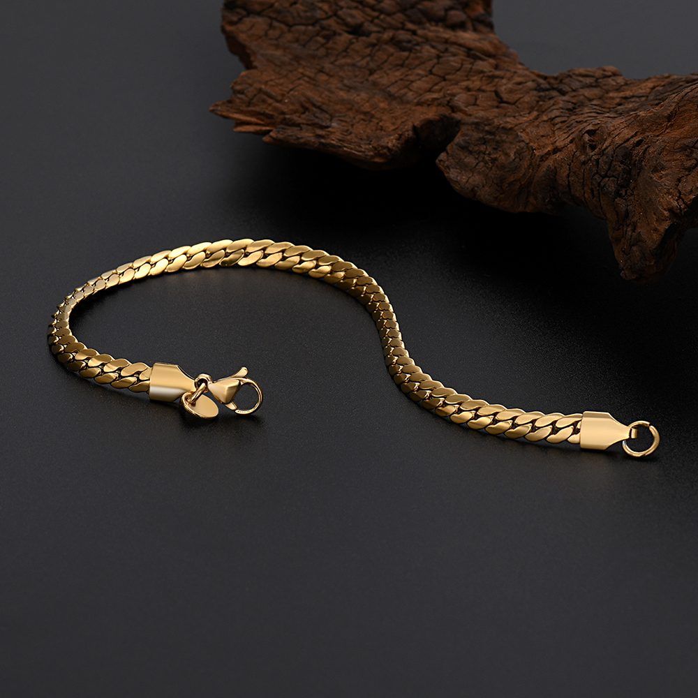 G17  18k  gold color for men women lady 20cm chain bracelet  chain  Top Quality Does not fade,   18K and 925 logo