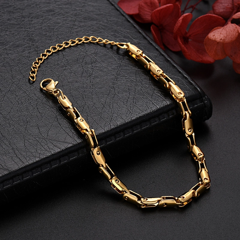 G07  18k  gold color for men women lady 18+4cm chain bracelet  chain  Top Quality Does not fade,   This is not logo , not stamped