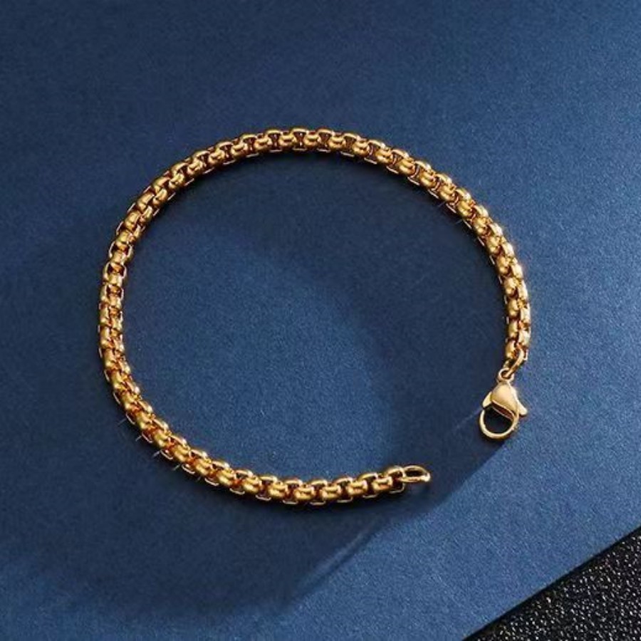 G14  18k  gold color for men women lady 20cm 4MM chain bracelet  chain  Top Quality Does not fade,