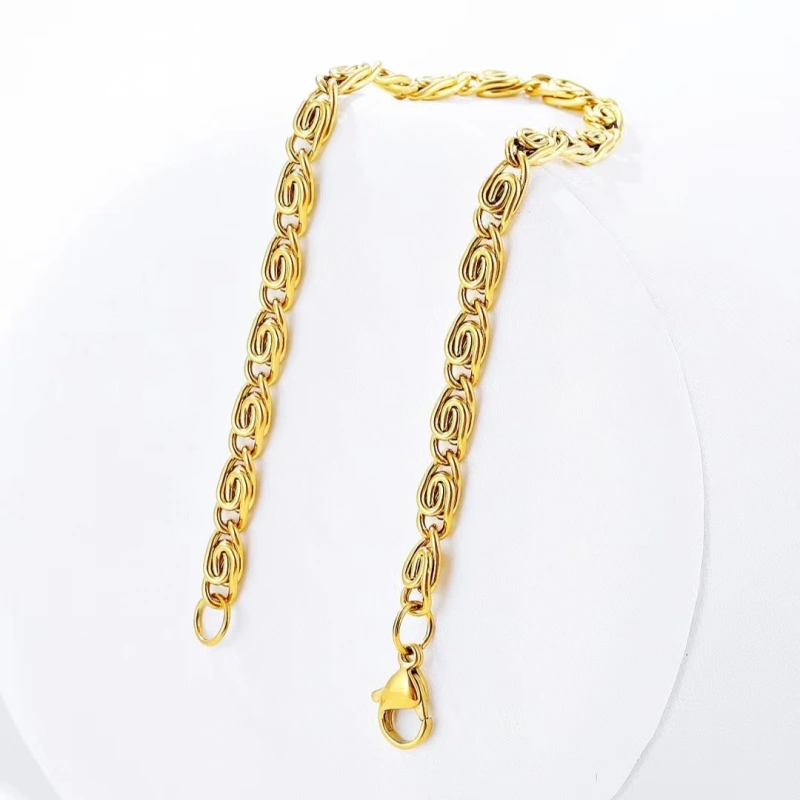 GH29  18k  gold color for men women lady 20cm  4mm WIDTH chain bracelet  chain  Top Quality Does not fade,   This is not logo ,not stamped