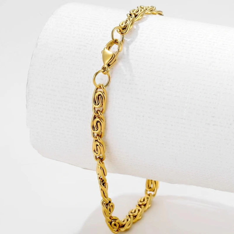GH29  18k  gold color for men women lady 20cm  4mm WIDTH chain bracelet  chain  Top Quality Does not fade,   This is not logo ,not stamped