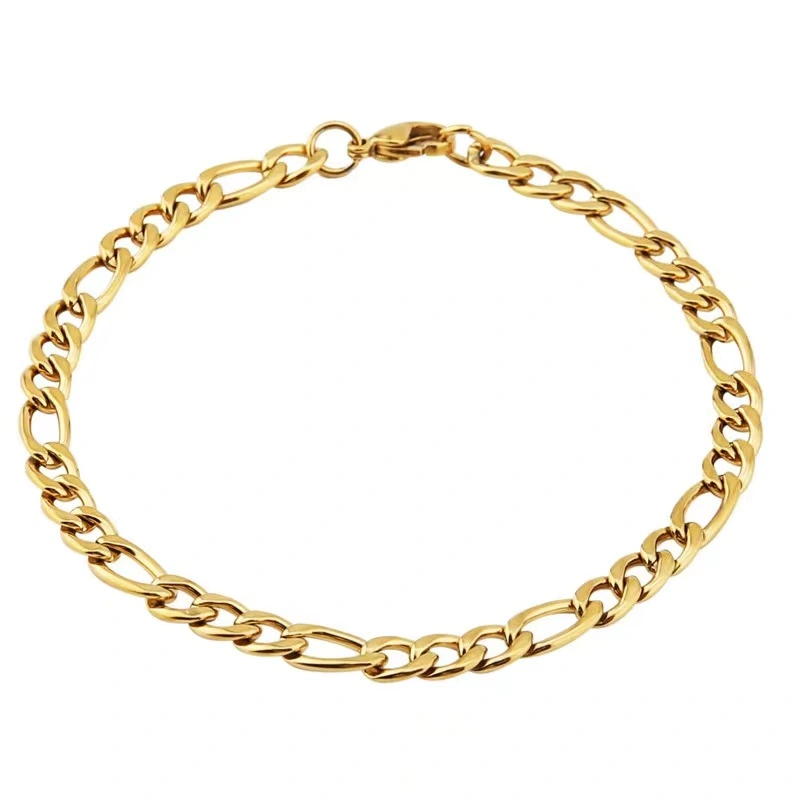 GH30  18k  gold color for men women lady 18+4cm  4mm WIDTH chain bracelet  chain  Top Quality Does not fade,   This is not logo ,not stamped