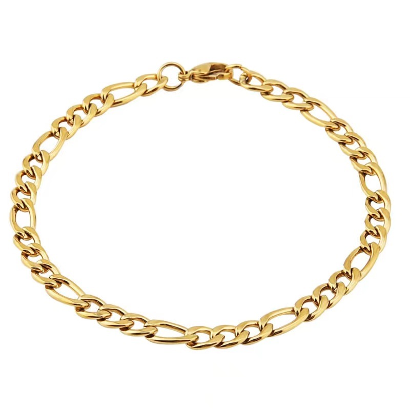 GH30  18k  gold color for men women lady 18+4cm  4mm WIDTH chain bracelet  chain  Top Quality Does not fade,   This is not logo ,not stamped