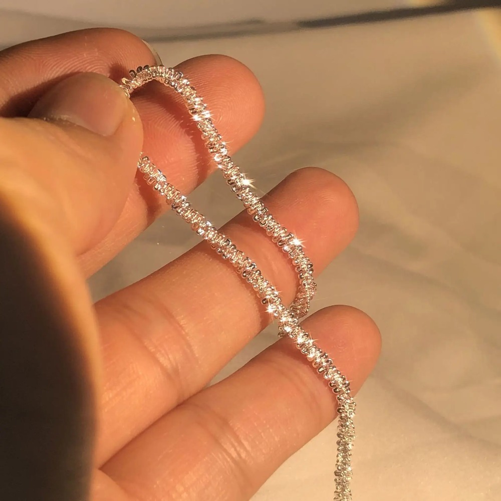 LH099  Silver color 20CM Charms Stamped 925 - Bracelets  chain  for women Classic Chain for man Wedding party Christmas Gifts fashion Jewelry 20CM 8inches