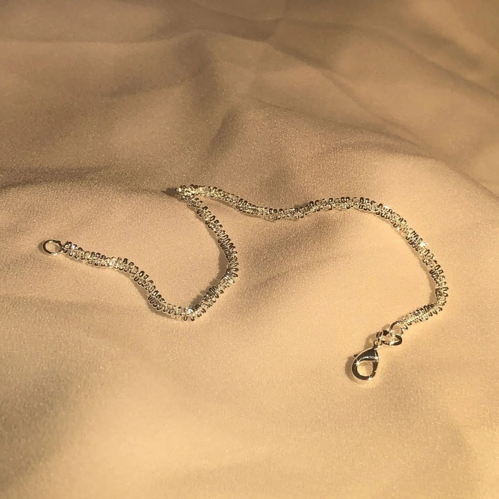 LH099  Silver color 20CM Charms Stamped 925 - Bracelets  chain  for women Classic Chain for man Wedding party Christmas Gifts fashion Jewelry 20CM 8inches