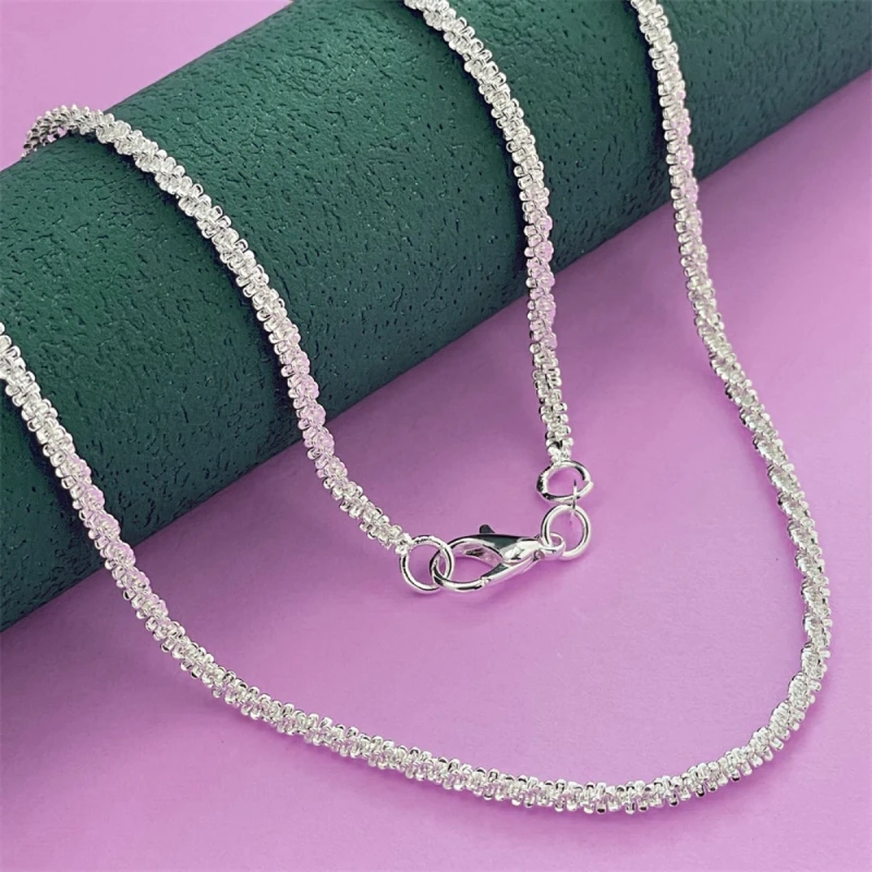 N010 Hot classic 925 Stamp Silver color Necklaces for woman men Jewelry 16-30 Inches fine 4MM chain fashion high quality Gifts