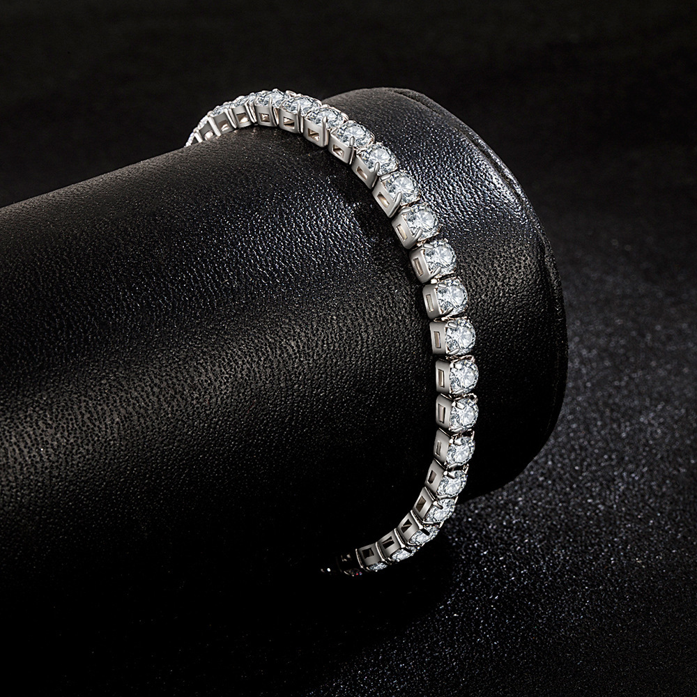H039 charm chain white crystal Silver color Charms Bracelets for women Classic Chain for man Wedding party Christmas Gifts fashion Jewelry 18CM 7inches