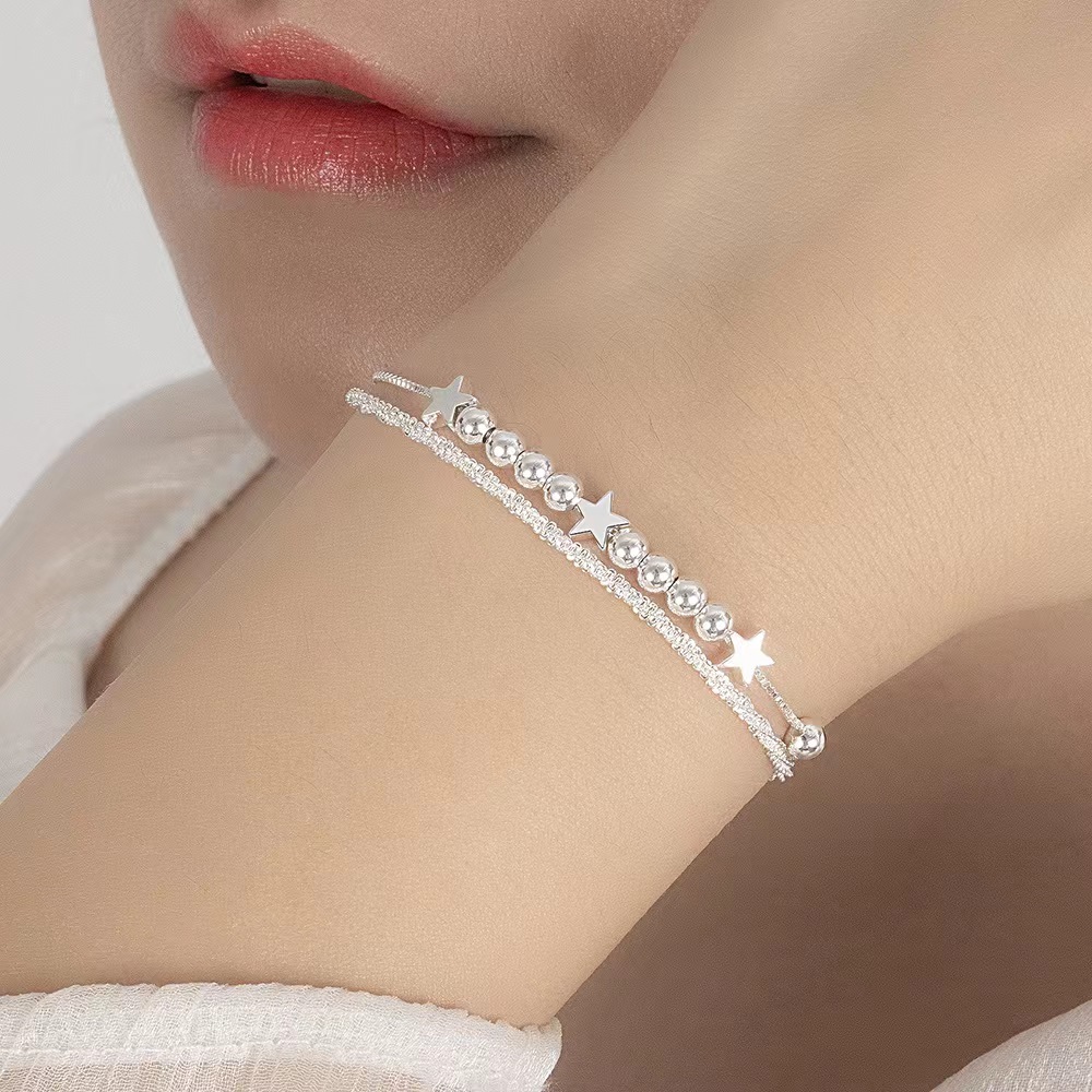H041 charm chain Silver color Charms Bracelets for women Classic Chain for man Wedding party Christmas Gifts fashion Jewelry 20CM 8inches