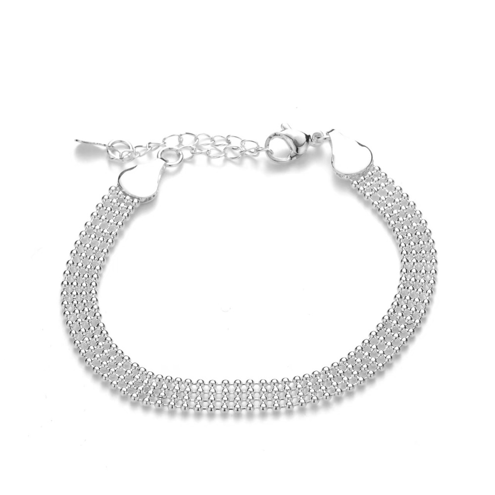H042 charm chain Silver color Charms Bracelets for women Classic Chain for man Wedding party Christmas Gifts fashion Jewelry 20CM 8inches