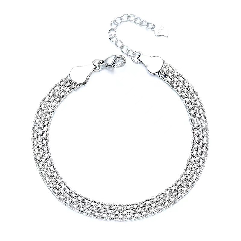 H043 charm chain Silver color Charms Bracelets for women Classic Chain for man Wedding party Christmas Gifts fashion Jewelry 20CM 8inches