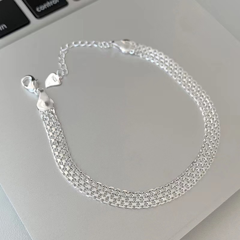 H043 charm chain Silver color Charms Bracelets for women Classic Chain for man Wedding party Christmas Gifts fashion Jewelry 20CM 8inches