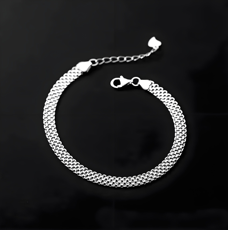 H043 charm chain Silver color Charms Bracelets for women Classic Chain for man Wedding party Christmas Gifts fashion Jewelry 20CM 8inches