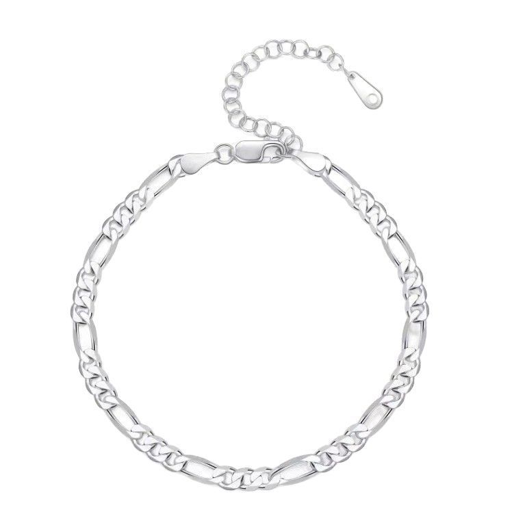 H047 charm 4MM chain Silver color Charms Bracelets for women Classic Chain for man Wedding party Christmas Gifts fashion Jewelry 20CM 8inches