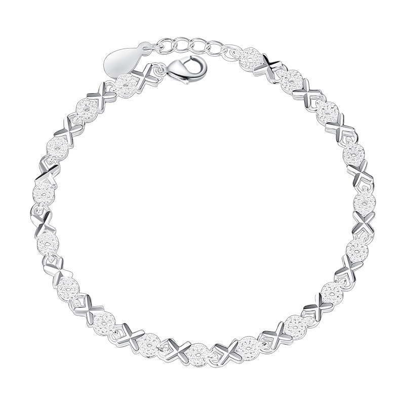 H047 charm chain Silver color Charms Bracelets for women Classic Chain for man Wedding party Christmas Gifts fashion Jewelry 20CM 8inches