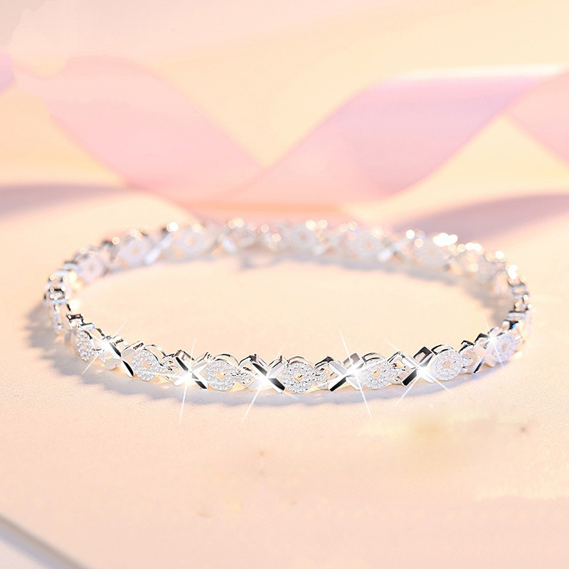 H047 charm chain Silver color Charms Bracelets for women Classic Chain for man Wedding party Christmas Gifts fashion Jewelry 20CM 8inches
