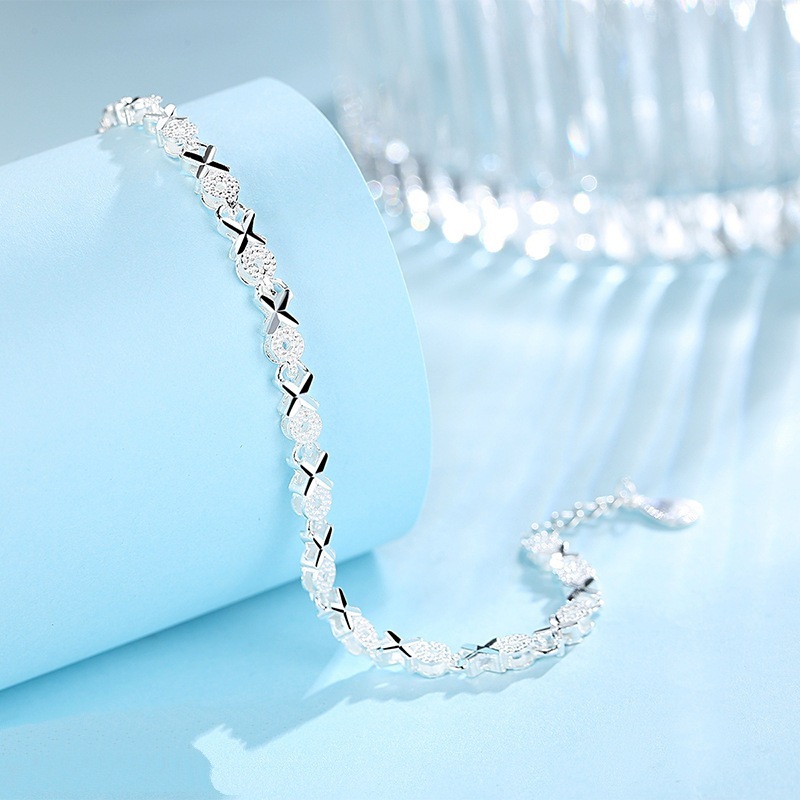H047 charm chain Silver color Charms Bracelets for women Classic Chain for man Wedding party Christmas Gifts fashion Jewelry 20CM 8inches
