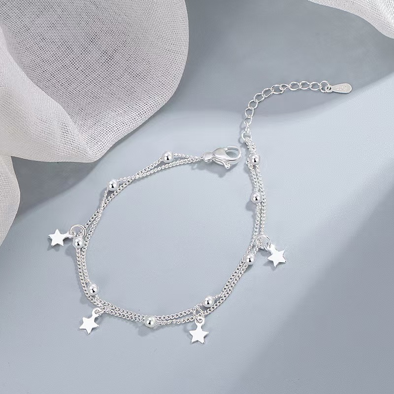 LH018  Silver color Charms Bracelets for women Classic Chain for man Wedding party Christmas Gifts fashion Jewelry 20CM 8inches
