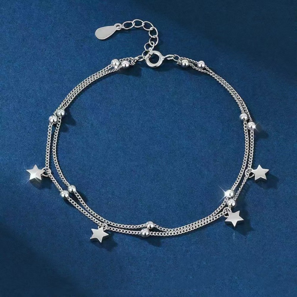 LH018  Silver color Charms Bracelets for women Classic Chain for man Wedding party Christmas Gifts fashion Jewelry 20CM 8inches