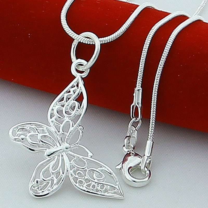 P005 Hot classic 925 Stamp Silver color Necklaces for woman men Jewelry 16-24 Inches fine chain fashion high quality Gifts
