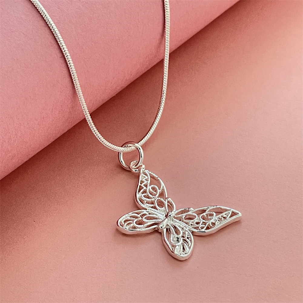P005 Hot classic 925 Stamp Silver color Necklaces for woman men Jewelry 16-24 Inches fine chain fashion high quality Gifts
