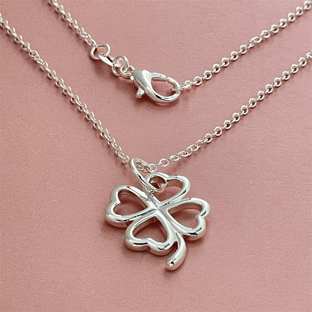 P007 Hot classic 925 Stamp Silver color Necklaces for woman men Jewelry 16-24 Inches fine chain fashion high quality Gifts