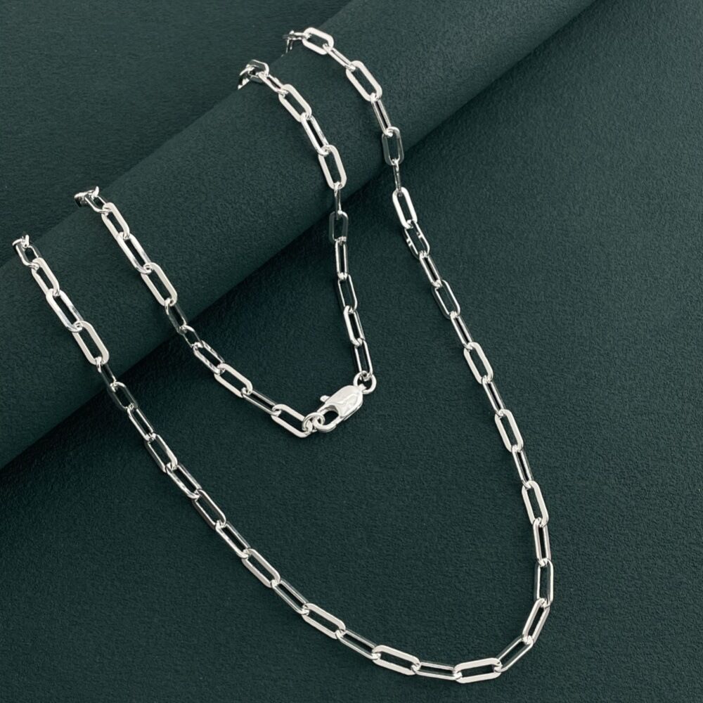 N025  925 Stamp Silver color 4MM chain Necklace for Women Luxury Couple Fine Jewelry Blade Chain wedding gift choker Clavicle