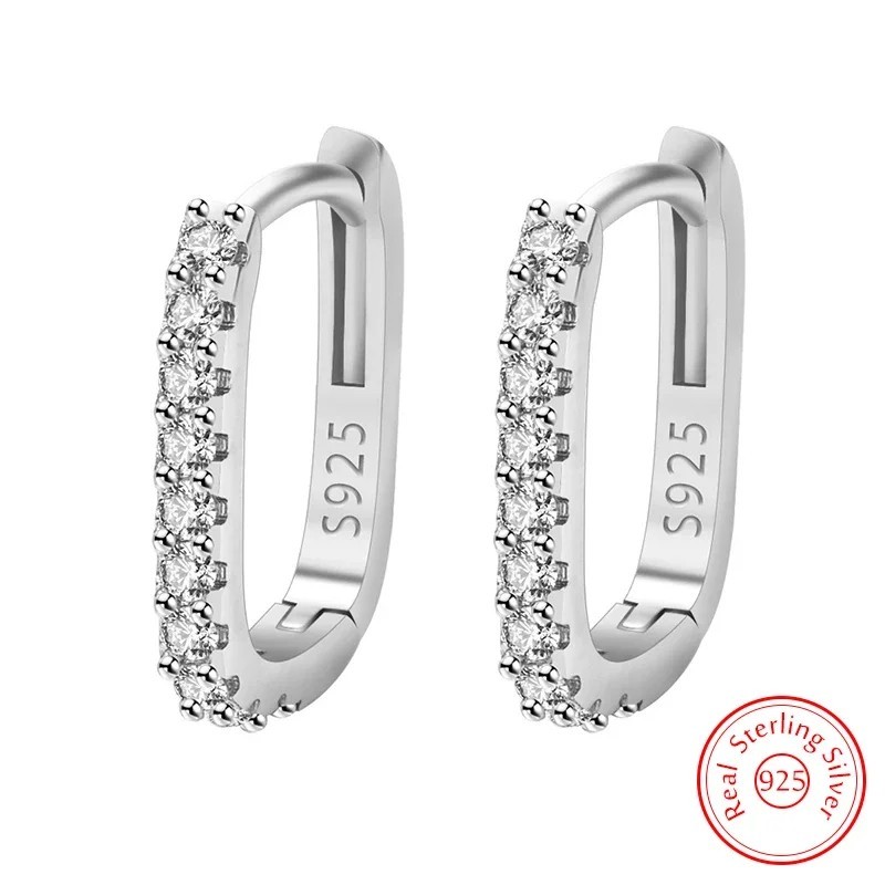 WE24 925 Stamp Silver color Rose gold color Stud Earrings for Women Jewelry All-match Trend Hollow water drop Earrings wedding Christmas Gifts