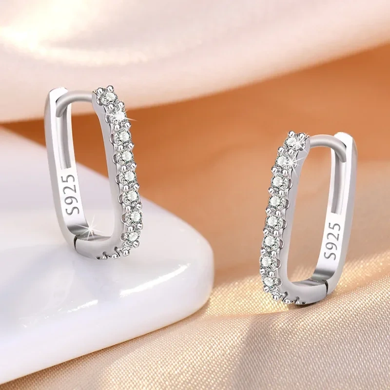 WE24 925 Stamp Silver color Rose gold color Stud Earrings for Women Jewelry All-match Trend Hollow water drop Earrings wedding Christmas Gifts