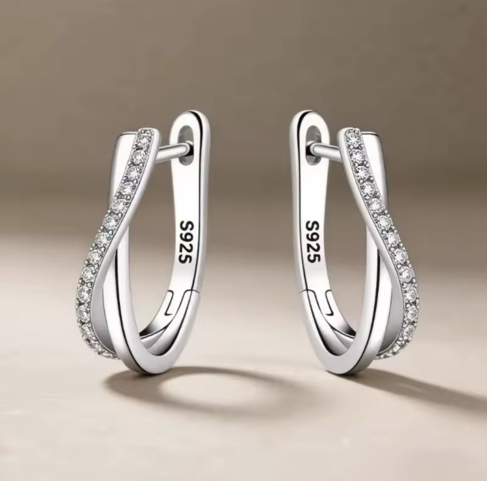 WE40 925 Stamp Silver color Stud Earrings for Women Jewelry All-match Trend Hollow water drop Earrings wedding Christmas Gifts
