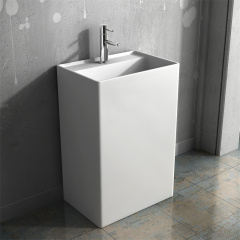 Composite Acrylic Basin Solid Surface Pedestal Freestanding Sink LI2204