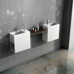 Resin Basin Solid Surface Wall Mounted Bathroom Sink LI1220