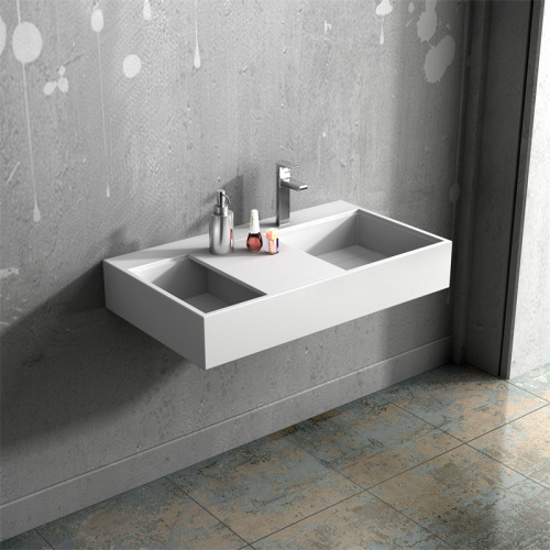 Composite Acrylic Basin Solid Surface Wall Mounted Bathroom Sink LI1232