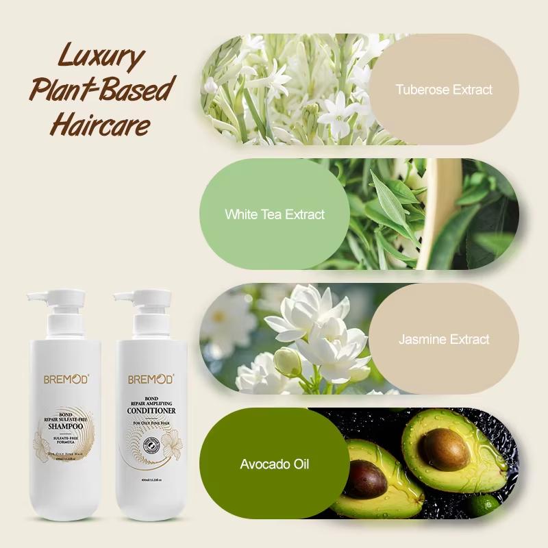 Private Label Organic Natural Bond Repair Shampoo and Conditioner Set Natural Collagen Sulfate Free Shampoo for Men and Womens