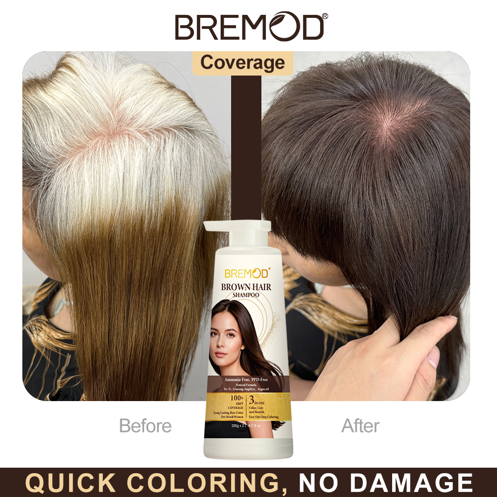 Ammonia Free PPD Free color hair shampoo dye brown hair color shampoo for men with natural ingredients