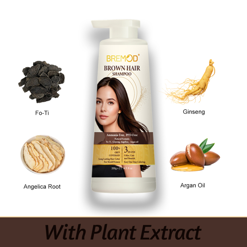 Ammonia Free PPD Free color hair shampoo dye brown hair color shampoo for men with natural ingredients