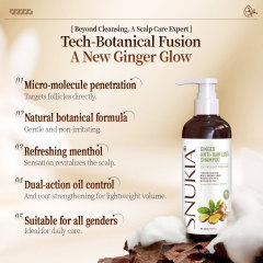 Herbal Ginseng Ginger Oil Control Anti-Hair Loss Shampoo Scalp Care Vegan Nourishing Smoothing Shampoo for All Hair Types